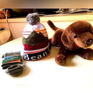 NWT L.L. Bean 3 Item Bundle ~ Hat Socks Plush